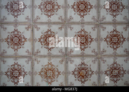 Azulejos, Portugiesisch enamaled Fliesen, Lissabon, Portugal Stockfoto