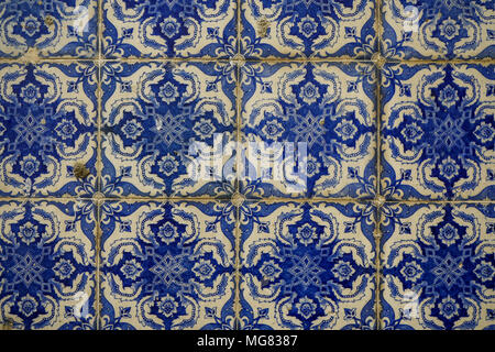 Azulejos, Portugiesisch enamaled Fliesen, Lissabon, Portugal Stockfoto