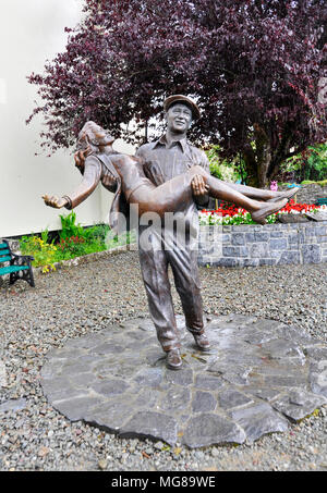 Statue von John Wayne und Maureen O'Hara, Cong, Stockfoto