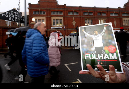 Einen allgemeinen Überblick über das gleiche Programm, bevor der Himmel Wette WM-Spiel im Craven Cottage, London gehalten wird. Stockfoto