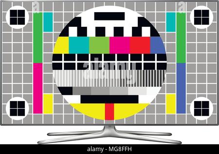 Test Bildschirm auf moderne LCD-Fernseher. Vector Illustration. Stock Vektor