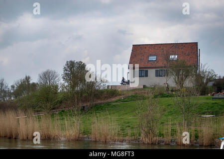 Steenwijk, Niederlande - 14 April 2018 Forteiland Pampus oder Fort Pampus Insel, künstliche Insel im IJmeer, Provinz Noord-Holland, Niederlande Stockfoto