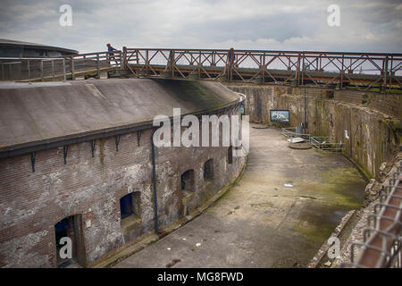 Steenwijk, Niederlande - 14 April 2018 Forteiland Pampus oder Fort Pampus Insel, künstliche Insel im IJmeer, Provinz Noord-Holland, Niederlande Stockfoto