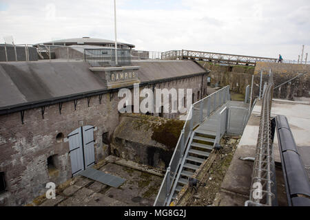 Steenwijk, Niederlande - 14 April 2018 Forteiland Pampus oder Fort Pampus Insel, künstliche Insel im IJmeer, Provinz Noord-Holland, Niederlande Stockfoto