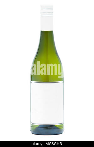 Eine einfache weiße Flasche Wein Vorlage Stockfoto