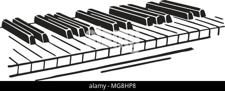 Piano Keys - Retro Clipart Illustration Stock Vektor