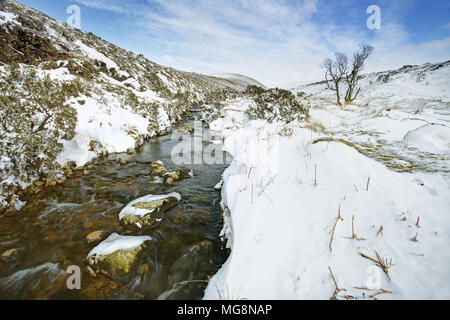 Der Fluss Lyd in Dartmoor im Winter, Großbritannien Stockfoto