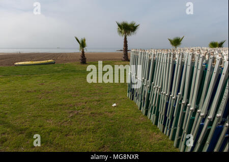 Nettuno (Rom). Vorbereitung der Badeort für den Sommer. Italien. Stockfoto