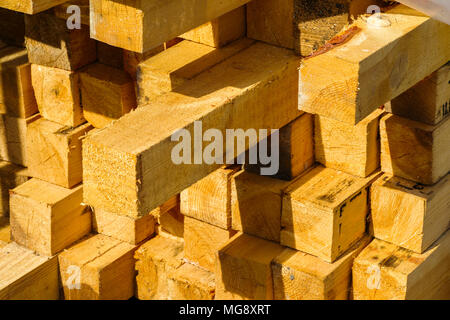 Platz Schnittholz für Bau, close-up Stockfoto
