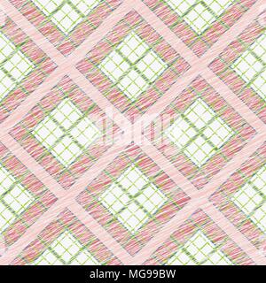 Einfache karierten Vorlage. Plain tartan Hintergrund zur Dekoration oder Hintergrund. Pinselstriche. Muster füllt. Zusammenfassung Hintergrund. Endlose Vektor. Gewebe Stock Vektor