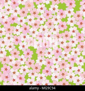 Cherry Blossom. Sakura Blumen. Nahtlose Muster. Endlose floral background mit kopieren. Hanami. Die japanische Kultur. Cherry Blossom anzeigen. Muster Stock Vektor