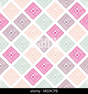 Hand bunte Hintergrund dargestellt. Nahtlose Muster. Abstract Pink und Grün Textur. Platz Elemente. Für Tapeten, musterfüllungen, Webseite Kulisse. Stock Vektor