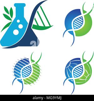 DNA Genetics Vorlage festlegen Stock Vektor