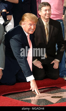 Donald Trump erhielt einen Stern auf dem Hollywood Walk of Fame in Los Angeles. 16. Januar 2007. - Stockfoto