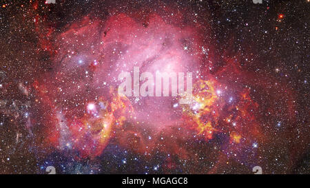 Riesige leuchtende Nebel. Raum Hintergrund mit roten Nebel und Sterne. Elemente dieses Bild von der NASA eingerichtet. Stockfoto