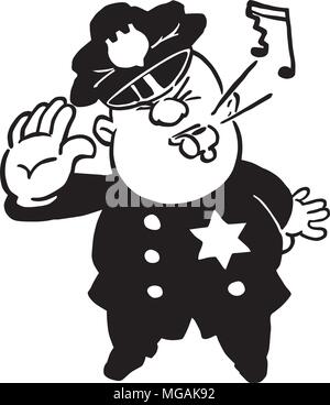 Polizist - Retro Ad Art Illustration Stock Vektor