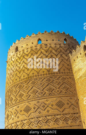 Turm der Arg von Karim Khan, eine Zitadelle, Shiraz, Iran. Es wurde als Teil eines komplexen während der ZAND Dynastie erbaut und ist nach Karim Khan genannt. Iran Stockfoto