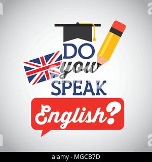 Englisch design Lernen, vector eps Abbildung 10 Grafik Stock Vektor