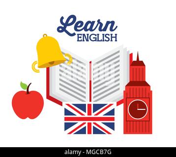 Englisch design Lernen, vector eps Abbildung 10 Grafik Stock Vektor