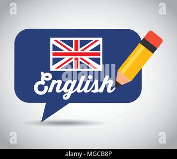 Englisch design Lernen, vector eps Abbildung 10 Grafik Stock Vektor