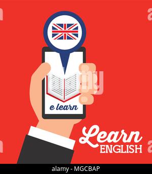 Englisch design Lernen, vector eps Abbildung 10 Grafik Stock Vektor