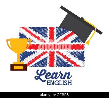 Englisch design Lernen, vector eps Abbildung 10 Grafik Stock Vektor