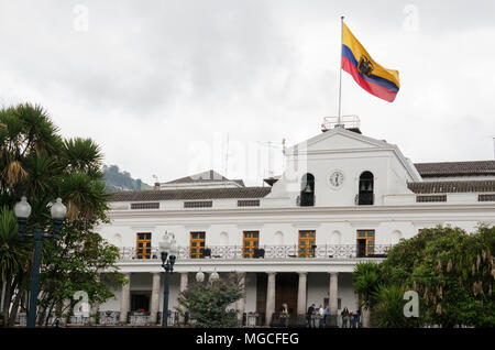 Carondelet Platz in der Altstadt von Quito entfernt ist der Sitz der Regierung der Republik Ecuador Stockfoto