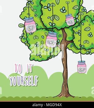 Do it youself Cartoons Konzept Stock Vektor