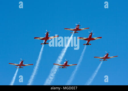 Die Royal Australian Air Forces Kunstflugstaffel der Roulette am 20. März 2009 in Adelaide, South Australia Stockfoto