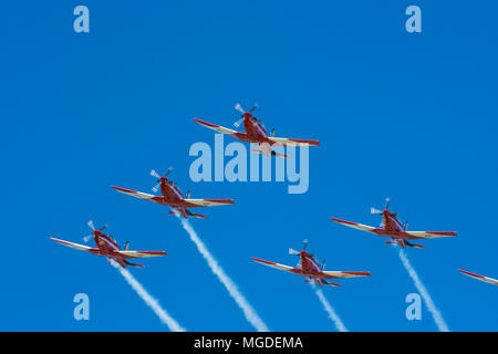 Die Royal Australian Air Forces Kunstflugstaffel der Roulette am 20. März 2009 in Adelaide, South Australia Stockfoto