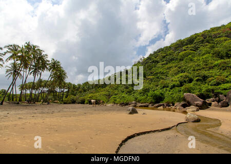 Ein Blick auf den berühmten Strand von Agonda Strand in Indien. Stockfoto