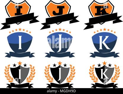 Emblem Star Ribbon Schild Ersteinrichtung Stock Vektor