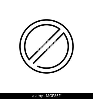 Nicht Zeichen-line Design einzelner isolierter Symbol erlaubt Stock Vektor