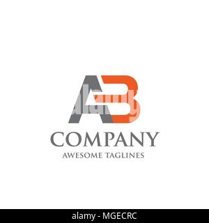 Creative Brief AB-Logo, abstrakte Business Logo Design Template, moderne Schreiben ab Logo Vorlage editierbar für Ihr Unternehmen Stock Vektor