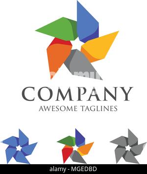Kreative einfaches Design Mühle, Whirligig Symbol Vektor, pinwheel Flachbild Symbol isoliert Stock Vektor
