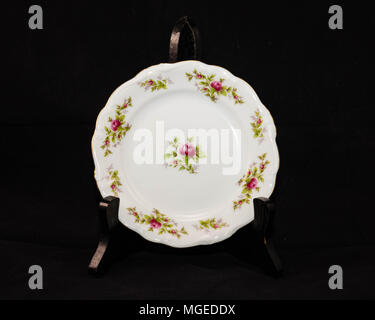 Eine Hand gemalte Rose pattern China kleine Platte Stockfoto