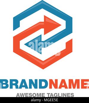 Pfeile link Logo, Business Logo Konzept Abbildung recycelt, abstrakte Pfeile, Business Logo Konzept, Illustration, abstrakt Icon Design Element Stock Vektor