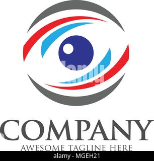 Augen Logo vector Template, Kreis Vision Logo Konzept, Optik und Augenlinse logo Vektor Stock Vektor