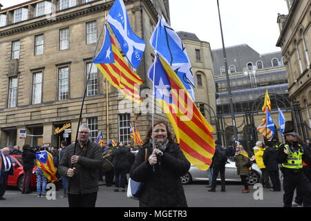 Ehemalige Katalanische minister Clara Ponsati besucht die Edinburgh Sheriff Court bietet: Atmosphäre, wo: Edinburgh, Großbritannien Wann: 28 Mar 2018 Credit: Euan Kirsche / WANN Stockfoto