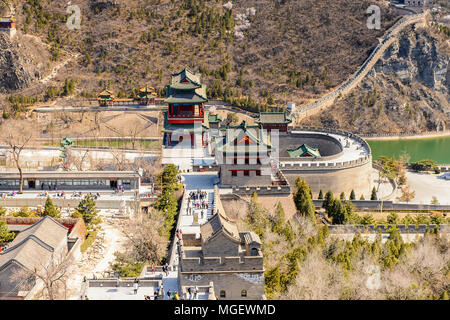 Die große Mauer von China. Eines der sieben Wunder der Welt. Weltkulturerbe der UNESCO Stockfoto