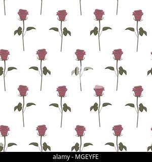Nahtlose Muster rosa Rosen, Vektor Stock Vektor