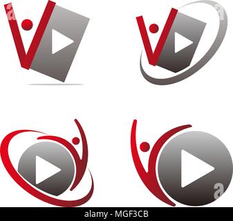 Ton Video Service Produktion eingestellt Stock Vektor