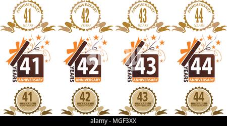 Ribbon Jubiläum Vorlage festlegen Stock Vektor