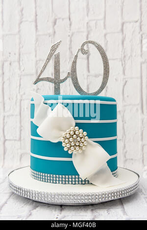 40. Geburtstag Feier Kuchen Stockfoto