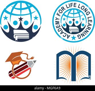 World Education Vorlage festlegen Stock Vektor