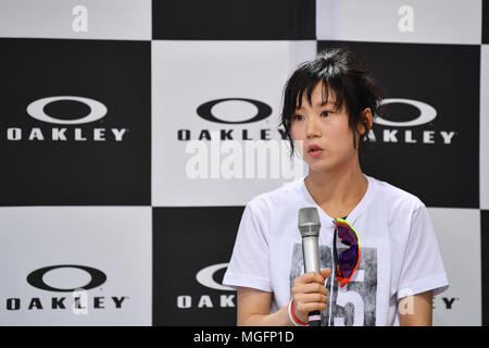 Miho Takagi, 28. APRIL 2018: Team Oakley Mitglied teilnehmen Talk session in Tokio, Japan. Credit: MATSUO. K/LBA SPORT/Alamy leben Nachrichten Stockfoto