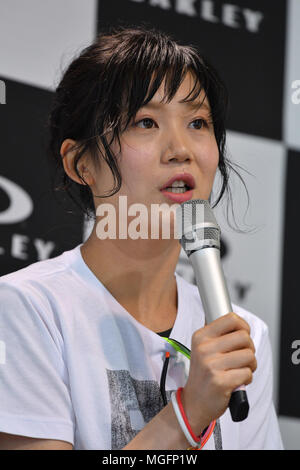 Miho Takagi, 28. APRIL 2018: Team Oakley Mitglied teilnehmen Talk session in Tokio, Japan. Credit: MATSUO. K/LBA SPORT/Alamy leben Nachrichten Stockfoto