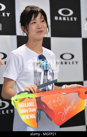 Miho Takagi, 28. APRIL 2018: Team Oakley Mitglied teilnehmen Talk session in Tokio, Japan. Credit: MATSUO. K/LBA SPORT/Alamy leben Nachrichten Stockfoto