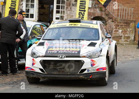 Brampton, Cumbria, UK, 28. April 2018. Feierlicher Abschluss des der Pirelli internationale Rallye fand in Brampton, Cumbria. Andrew Cheal/Alamy leben Nachrichten Stockfoto