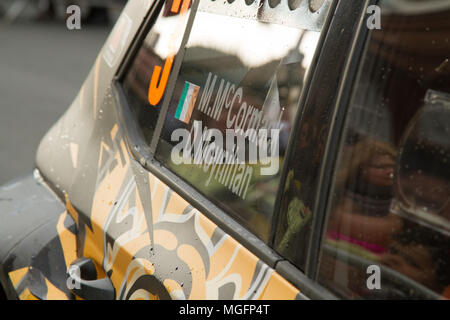 Brampton, Cumbria, UK, 28. April 2018. Feierlicher Abschluss des der Pirelli internationale Rallye fand in Brampton, Cumbria. Andrew Cheal/Alamy leben Nachrichten Stockfoto